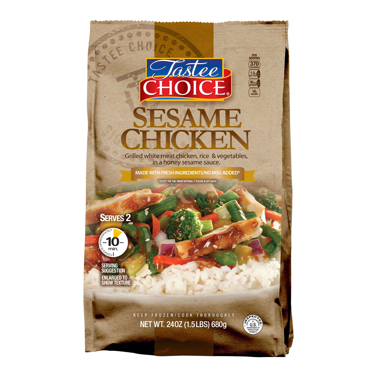 slide 1 of 1, Tastee Choice Signature Convenience Meals - Sesame Chicken, 24 oz