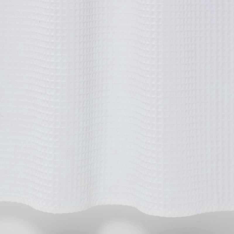 slide 4 of 5, 72"x72" Waffle Weave Shower Curtain White - Threshold™, 1 ct