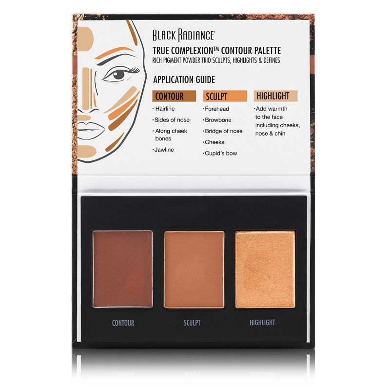 slide 3 of 6, Black Radiance True Complexion Contour Palette - Medium to Dark - 0.38oz, 0.38 oz