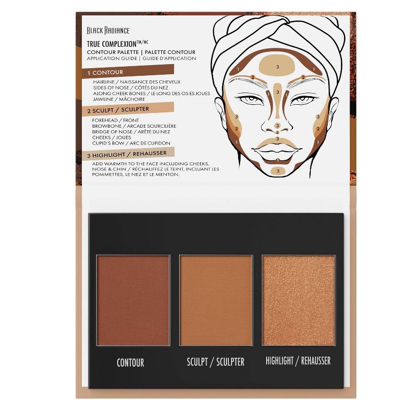 slide 2 of 6, Black Radiance True Complexion Contour Palette - Medium to Dark - 0.38oz, 0.38 oz