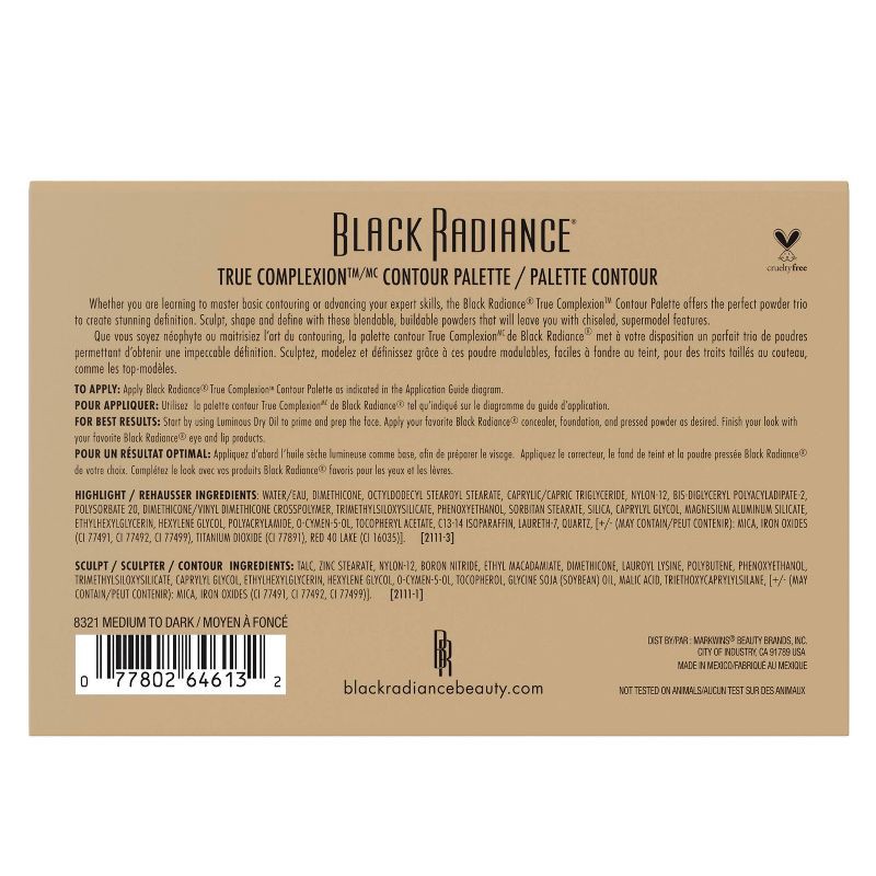 slide 4 of 6, Black Radiance True Complexion Contour Palette - Medium to Dark - 0.38oz, 0.38 oz
