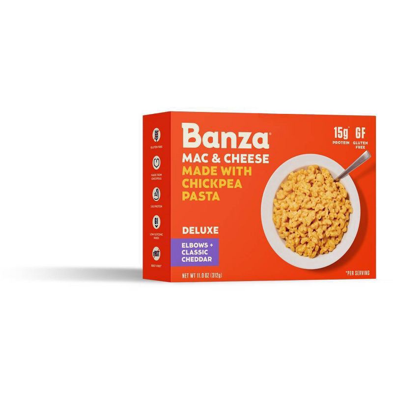 slide 1 of 5, Banza Chickpea Elbows Deluxe Classic Cheddar Mac and Cheese, 11 oz