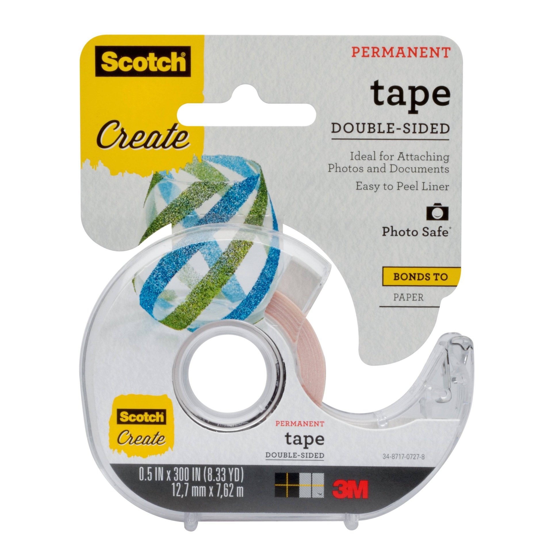 slide 1 of 7, Scotch Tape Double Sided 12 in X 300 In, 1 ct