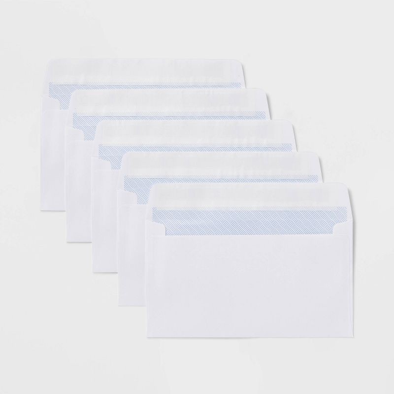 slide 3 of 5, 55ct Press and Seal Security Envelopes 3.5" x 6.5" White - up&up™: Self-Seal Mailing, Business, Letter, 55 ct