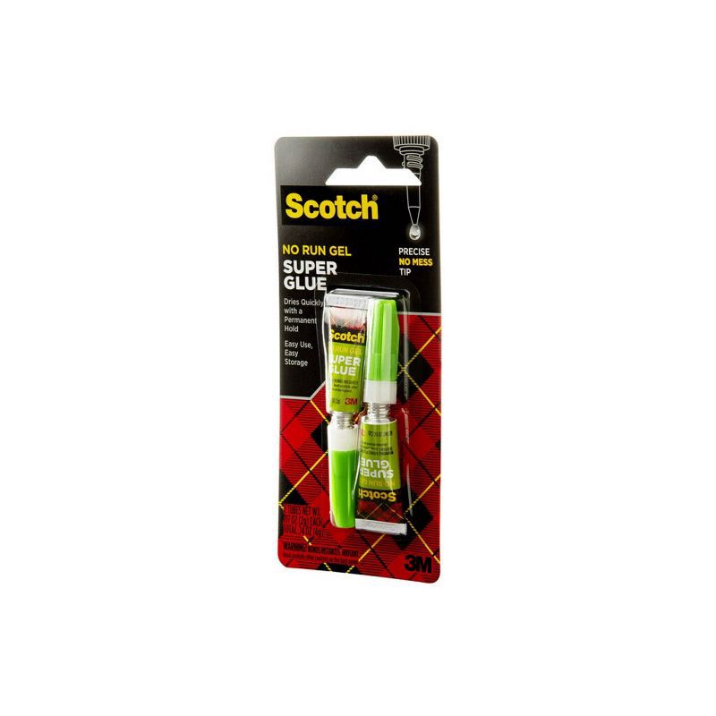 slide 5 of 9, Scotch 2pk Super Glue .07oz: Fast Drying Clear Adhesive for Art, Stationery & Office Use, 2 ct, .07 oz