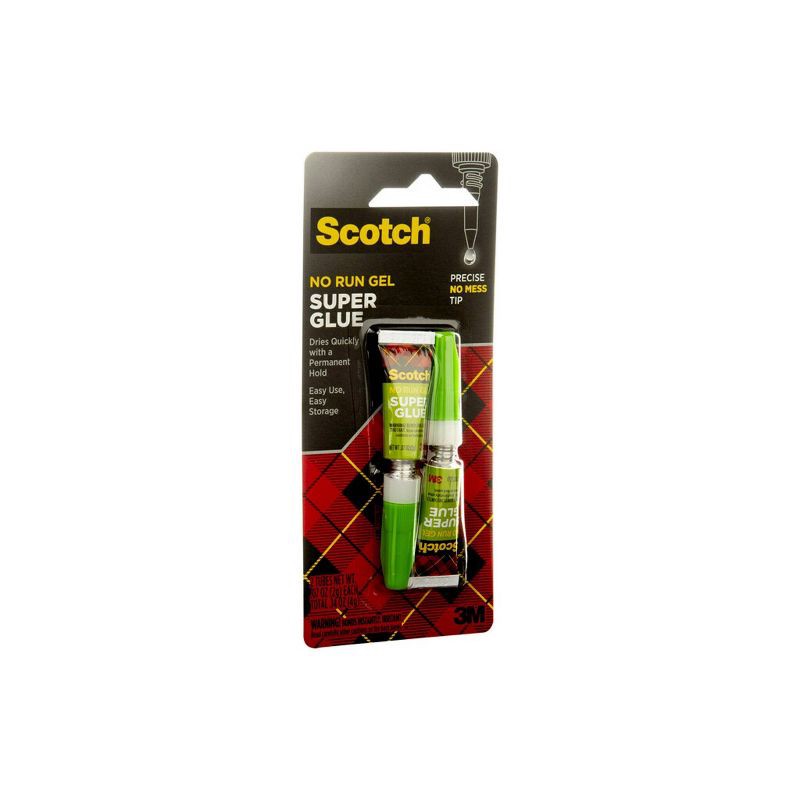 slide 6 of 9, Scotch 2pk Super Glue .07oz: Fast Drying Clear Adhesive for Art, Stationery & Office Use, 2 ct, .07 oz