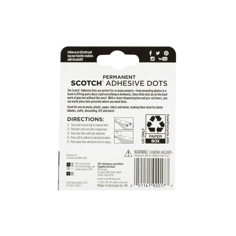 slide 7 of 7, Scotch Create 200ct Adhesive Dots Clear Ultra Thin, 200 ct