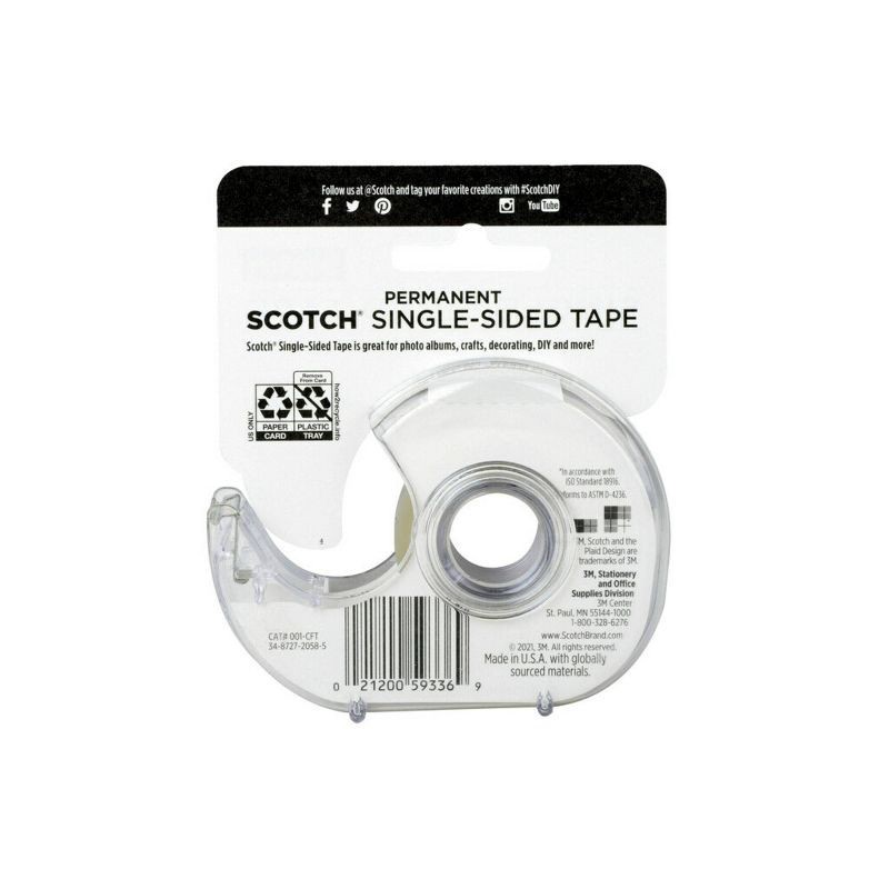 slide 4 of 4, Scotch Create Acid-Free Photo Safe Single-Sided Tape: Archival Clear Tape for Framing, 0.75" x 400", 1 ct