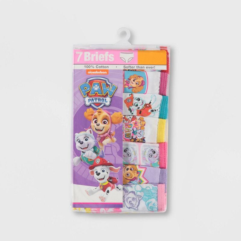 slide 2 of 2, Toddler Girls' PAW Patrol 7pk Bikini Briefs - Multi 2T: Classic Pattern Cotton Underwear, 7 ct