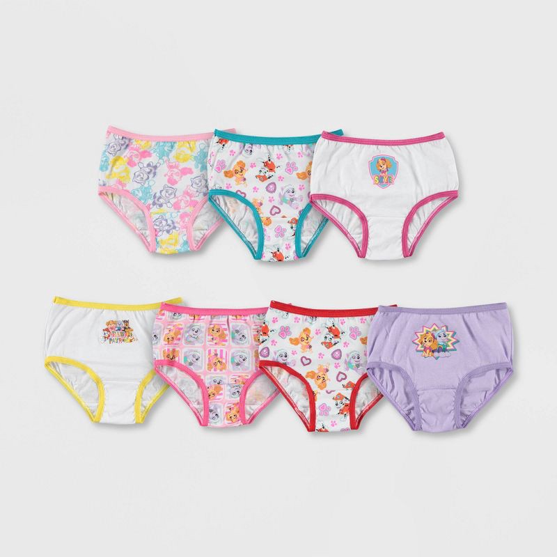 slide 1 of 2, Toddler Girls' PAW Patrol 7pk Bikini Briefs - Multi 2T: Classic Pattern Cotton Underwear, 7 ct