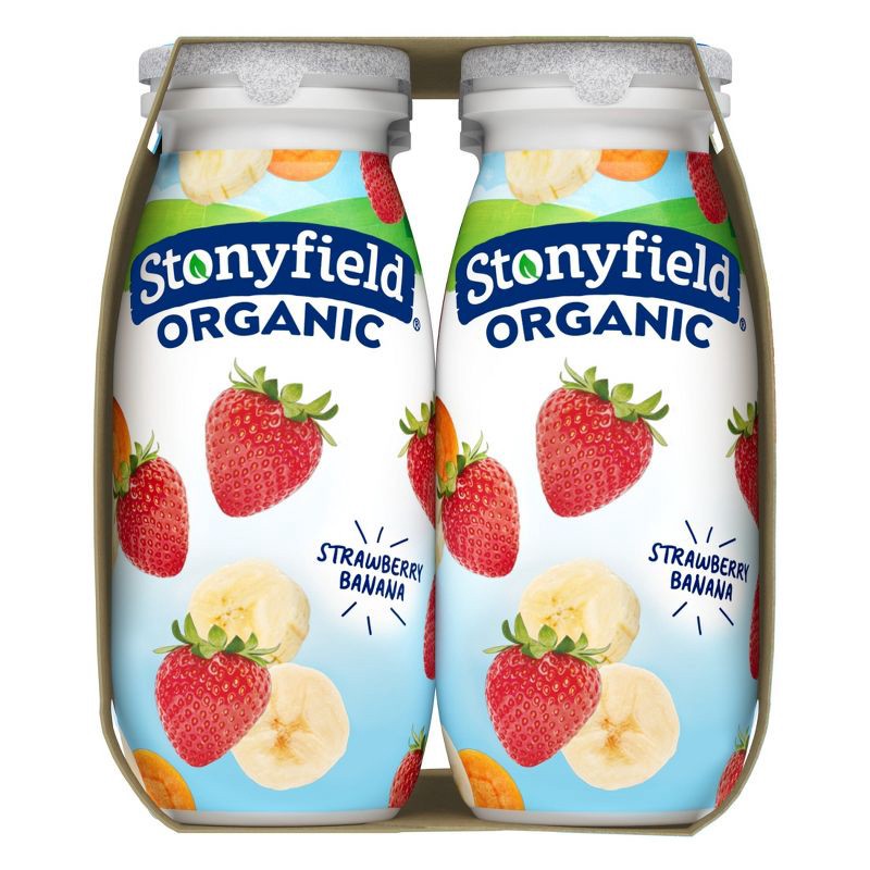 slide 4 of 11, Stonyfield Organic Kids' Strawberry Banana Yogurt Smoothies - 6pk/3.1 fl oz bottles, 6 ct; 3.1 fl oz