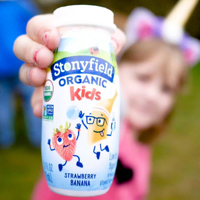 slide 4 of 11, Stonyfield Organic Kids' Strawberry Banana Yogurt Smoothies - 6pk/3.1 fl oz bottles, 6 ct; 3.1 fl oz