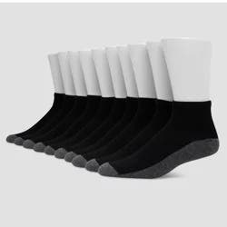 Hanes Premium Men's Big & Tall Cool Comfort Ankle Socks 10pk - Black 12-14: Cushioned Sole, Reinforced Heel & Toe, Breathable Fabric