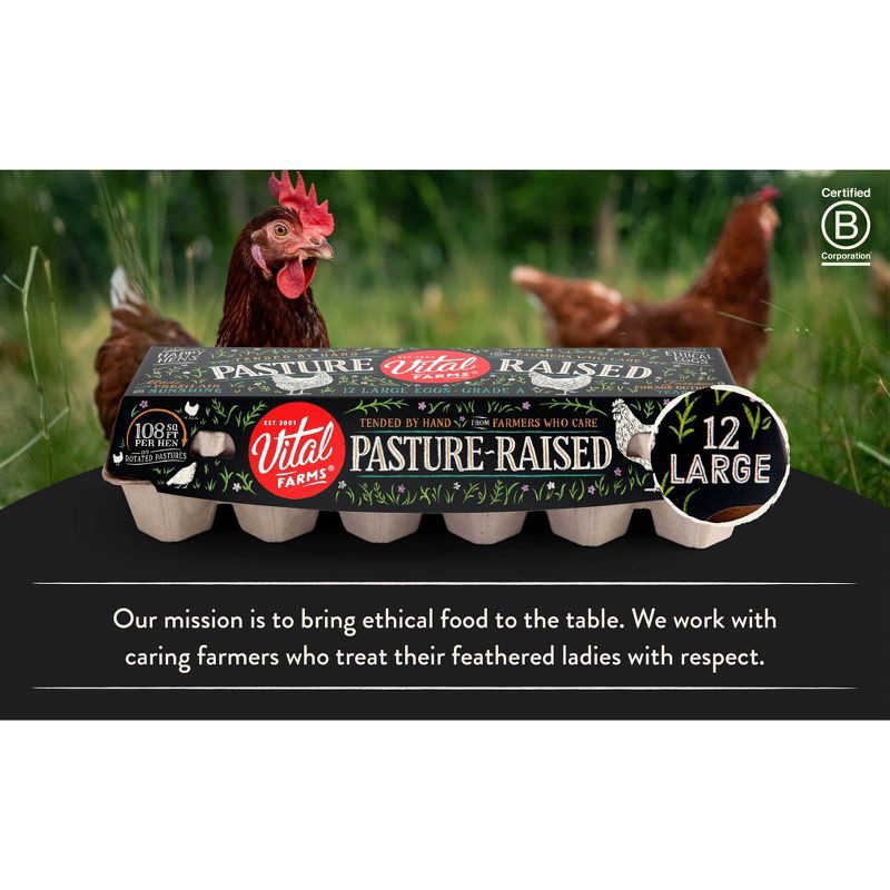 slide 8 of 13, Vital Farms Pasture-Raised Grade A Large Eggs - 12ct, 12 ct