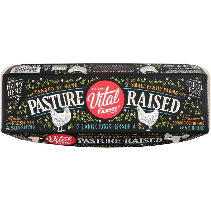 slide 4 of 7, Vital Farms Pasture-Raised Grade A Large Eggs - 12ct, 12 ct