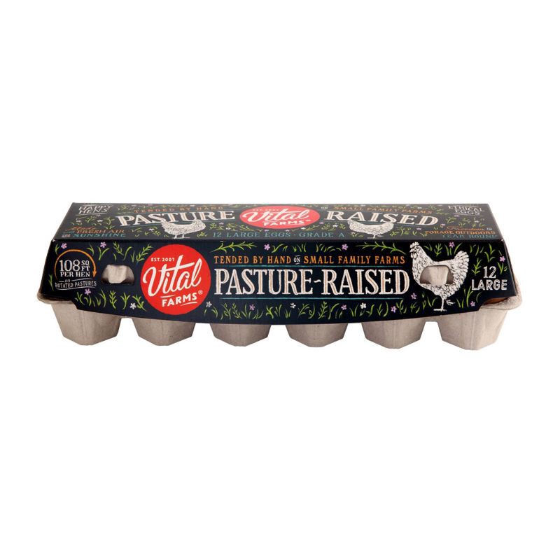 slide 1 of 7, Vital Farms Pasture-Raised Grade A Large Eggs - 12ct, 12 ct