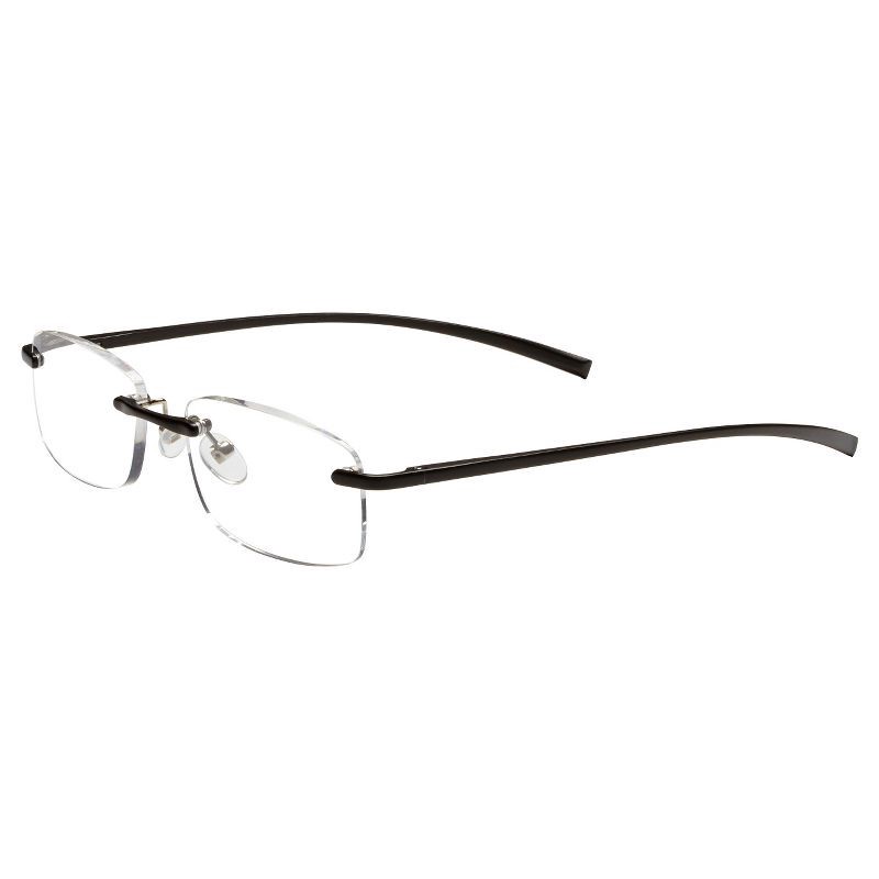 slide 1 of 8, ICU Eyewear Stanford Rimless Black Reading Glasses +2.50, 1 ct