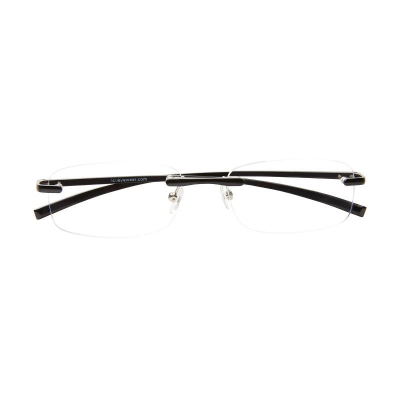slide 6 of 8, ICU Eyewear Stanford Rimless Black Reading Glasses +2.50, 1 ct