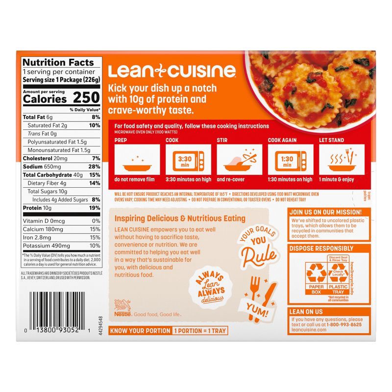 slide 3 of 12, Lean Cuisine Protein Kick Frozen Ricotta Cheese & Spinach Ravioli - 8oz, 8 oz