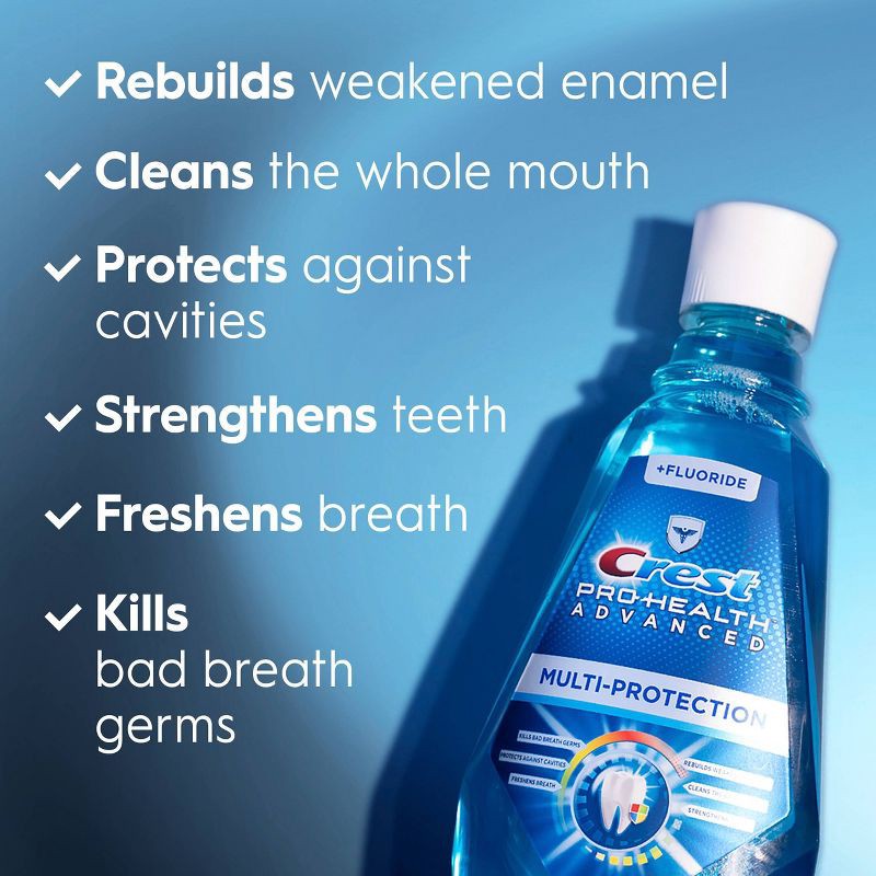 slide 3 of 11, Crest Pro-Health Advanced Alcohol Free Extra Deep Clean Mouthwash, Fresh Mint, 1 L, 1 liter