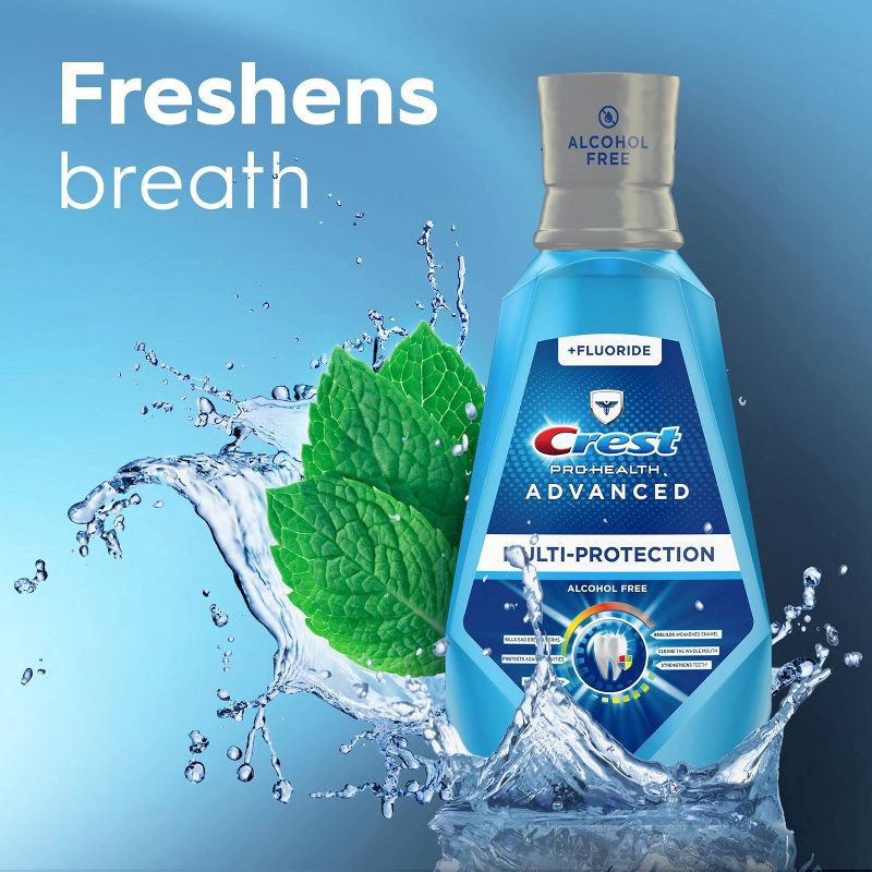 slide 7 of 11, Crest Pro-Health Advanced Alcohol Free Extra Deep Clean Mouthwash, Fresh Mint, 1 L, 1 liter