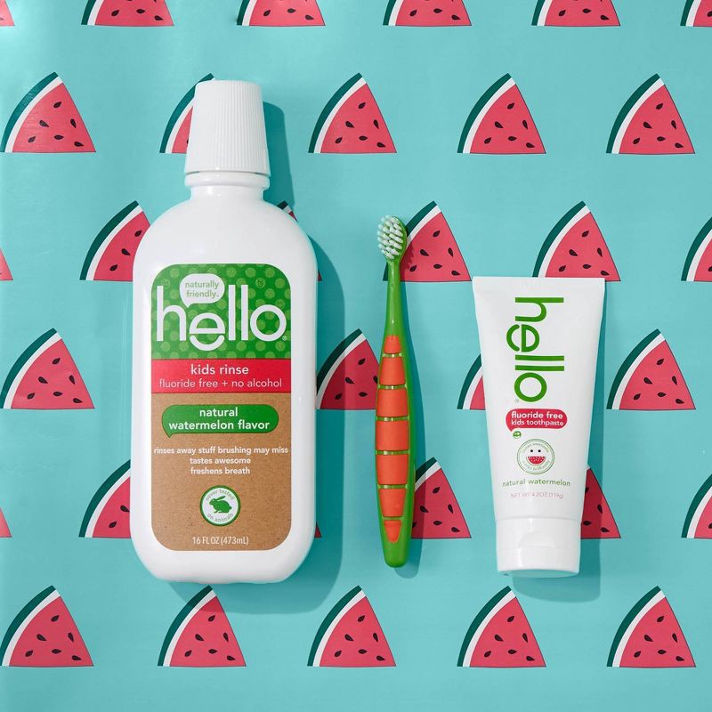 slide 7 of 7, hello Kids' Natural Watermelon Fluoride-Free, SLS-Free and Vegan Toothpaste - 4.2oz, 4.2 oz