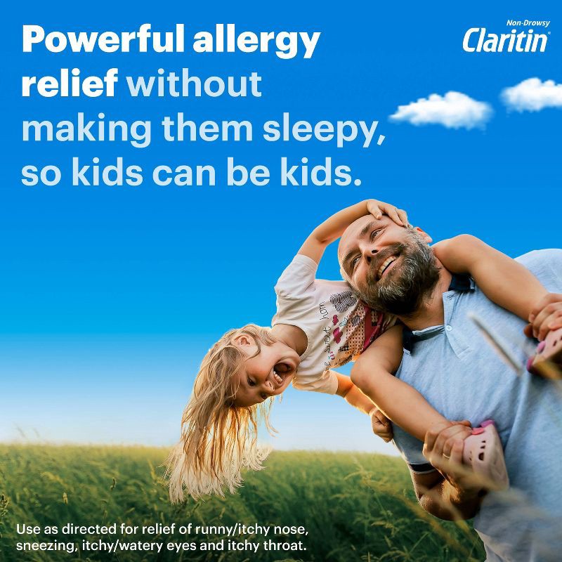 slide 3 of 9, Children's Claritin Loratadine Allergy Relief 24 Hour Non-Drowsy Grape Liquid - 8 fl oz, 8 fl oz