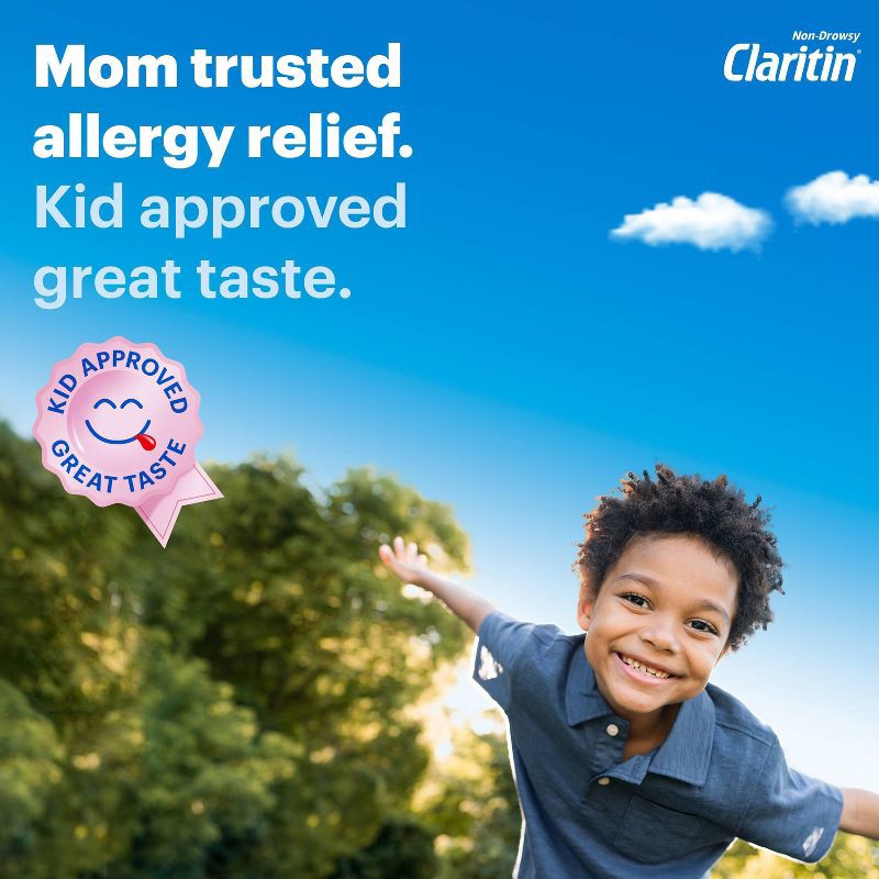 slide 5 of 9, Children's Claritin Loratadine Allergy Relief 24 Hour Non-Drowsy Grape Liquid - 8 fl oz, 8 fl oz