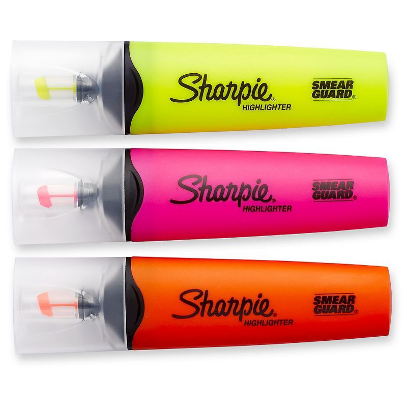 slide 4 of 8, Sharpie Clear View 3pk Highlighters Chisel Tip Mulitcolored, 3 ct