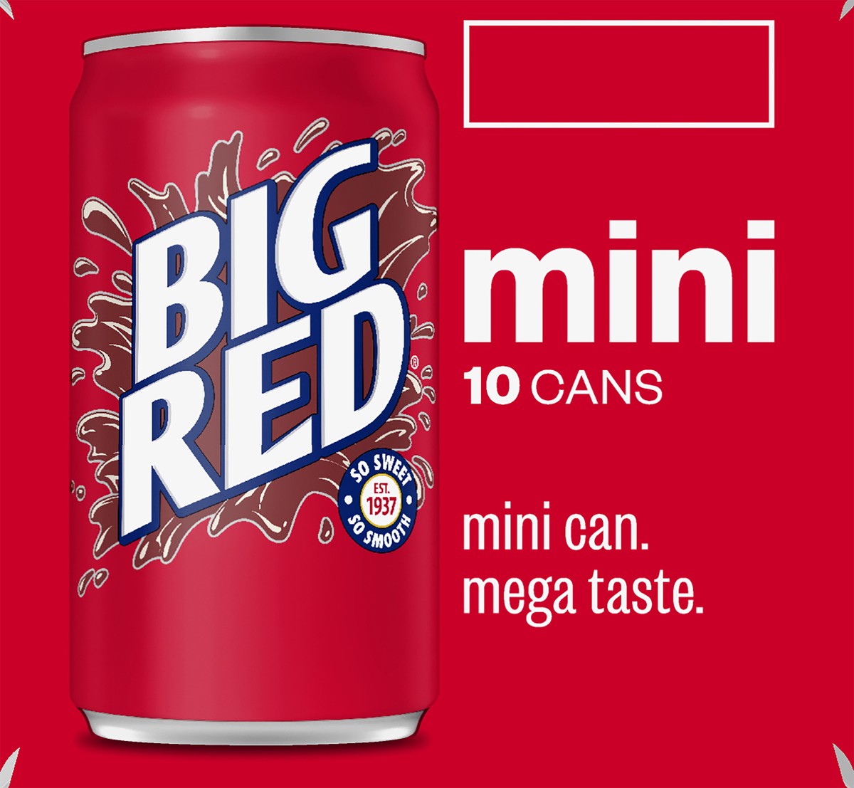 slide 4 of 7, Big Red Soda, 7.5 fl oz mini cans, 10 pack - 10 ct; 7.5 oz, 7.5/10 ct