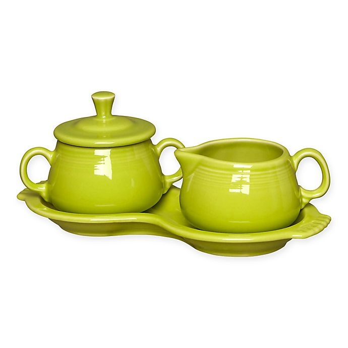 slide 1 of 2, Fiesta Sugar and Creamer Set with Tray - Lemongrass, 1 ct