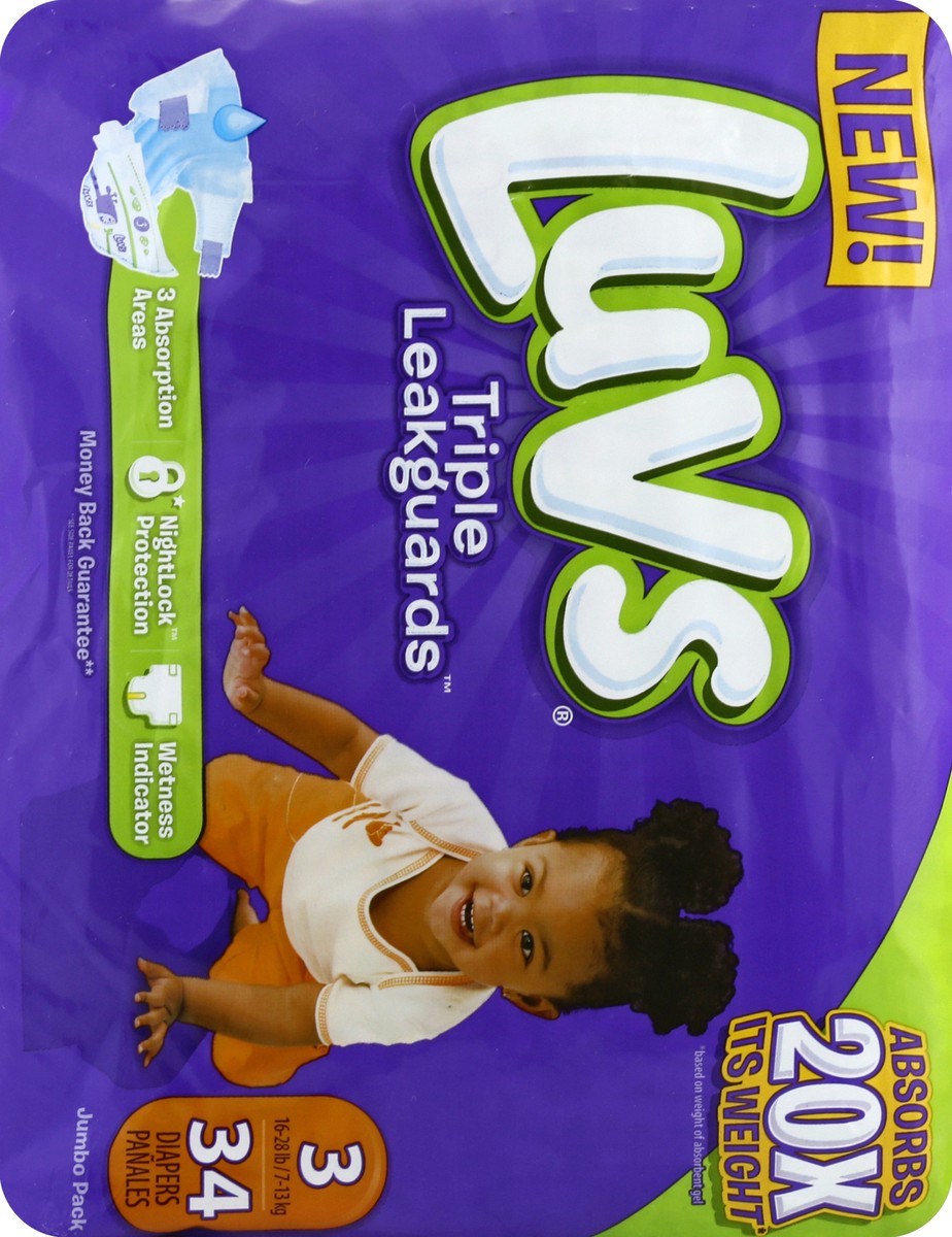 slide 2 of 6, Luvs Ultra Leakguards Size 3 Diapers, 34 ct