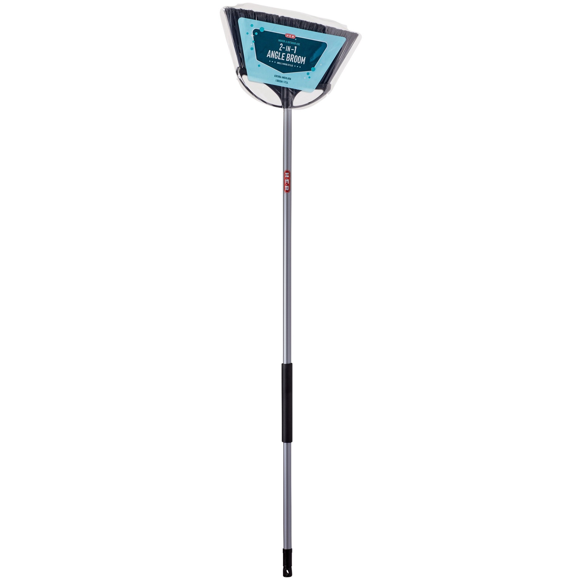 slide 1 of 1, H-E-B 2-in-1 Large Angle Broom, 1 ct