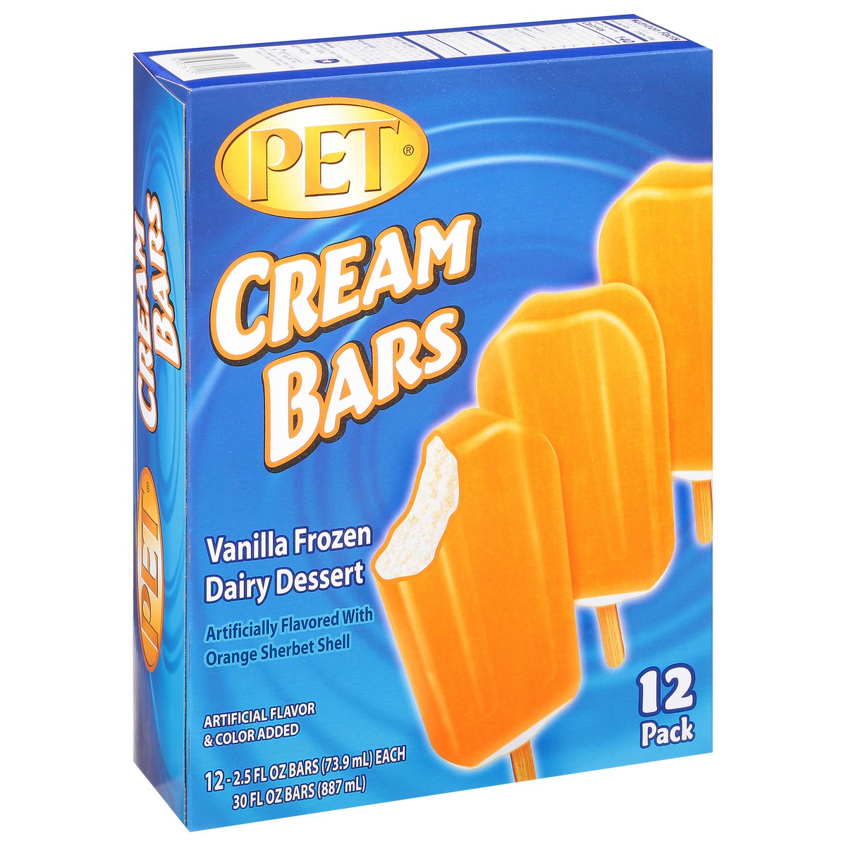 slide 1 of 14, Pet 12 Pack Cream Bars Vanilla Frozen Dairy Dessert 12 - 2.5 fl oz Packs, 12 ct