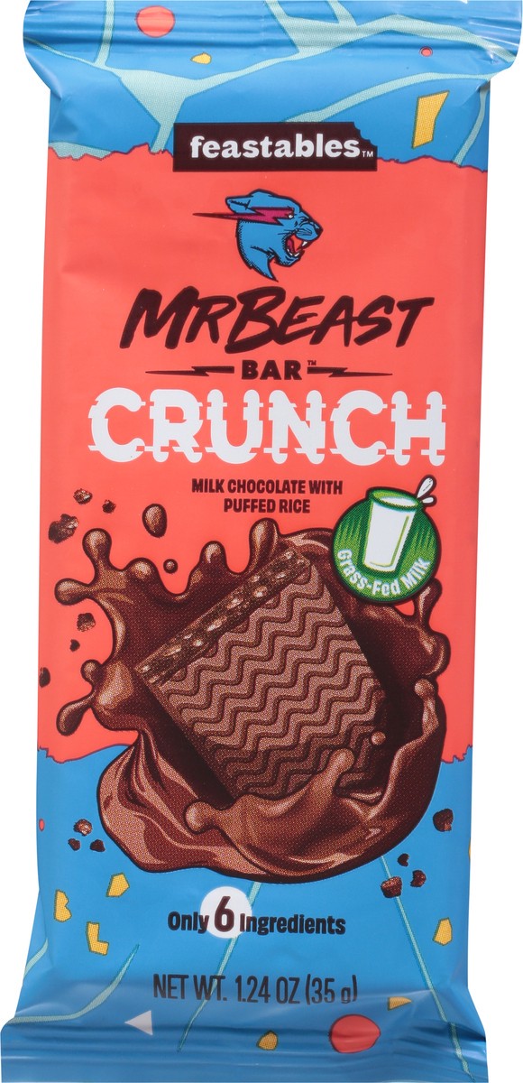 slide 7 of 13, Feastables Milk Crunch 1.24 oz, 35 gram