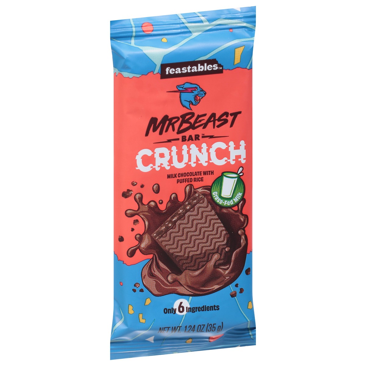 slide 13 of 13, Feastables Milk Crunch 1.24 oz, 35 gram