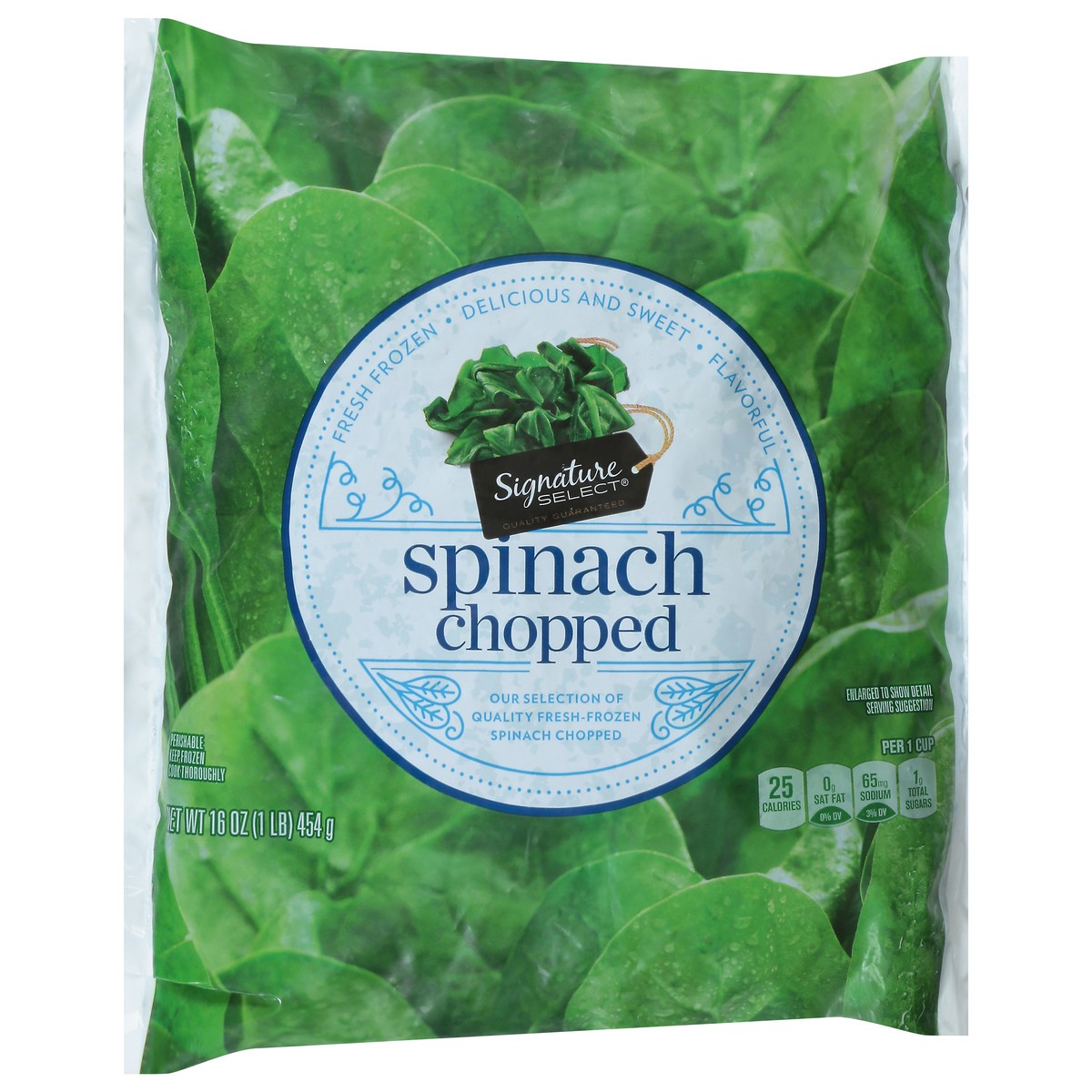 slide 3 of 9, Signature Select Chopped Spinach 16 oz, 16 oz
