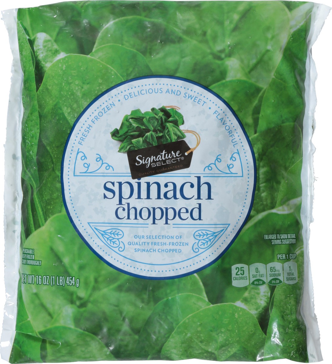 slide 2 of 9, Signature Select Chopped Spinach 16 oz, 16 oz