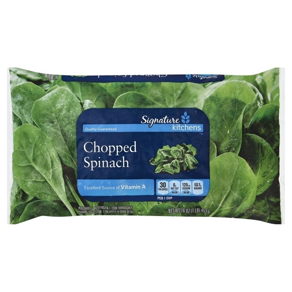 slide 1 of 1, Signature Kitchens Spinach Chopped, 16 oz