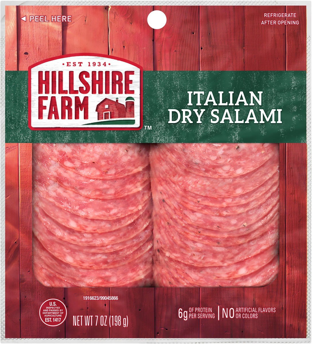 slide 7 of 8, Hillshire Farm Deli Lunch Meat, Italian Dry Salami, 7 oz, 198.45 g