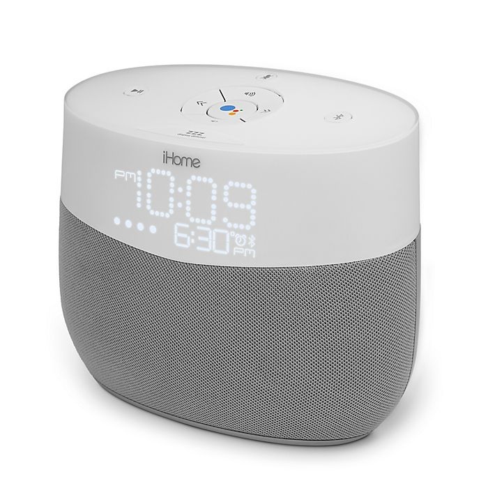 slide 1 of 3, iHome Google Assistant Voice Activated Speaker - White, 1 ct