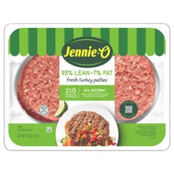 Jennie-O 93% Lean 7% Fat Ground Turkey Patties 4 Count -16 Oz