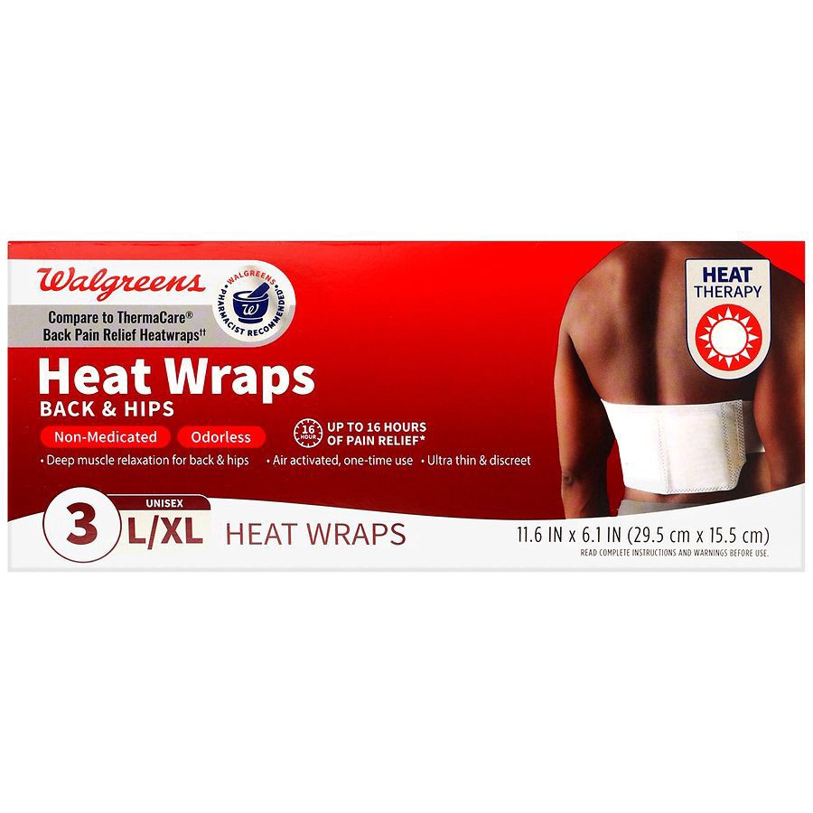 slide 4 of 5, Walgreens Heat Wraps Back & Hips L/XL, 3 ct