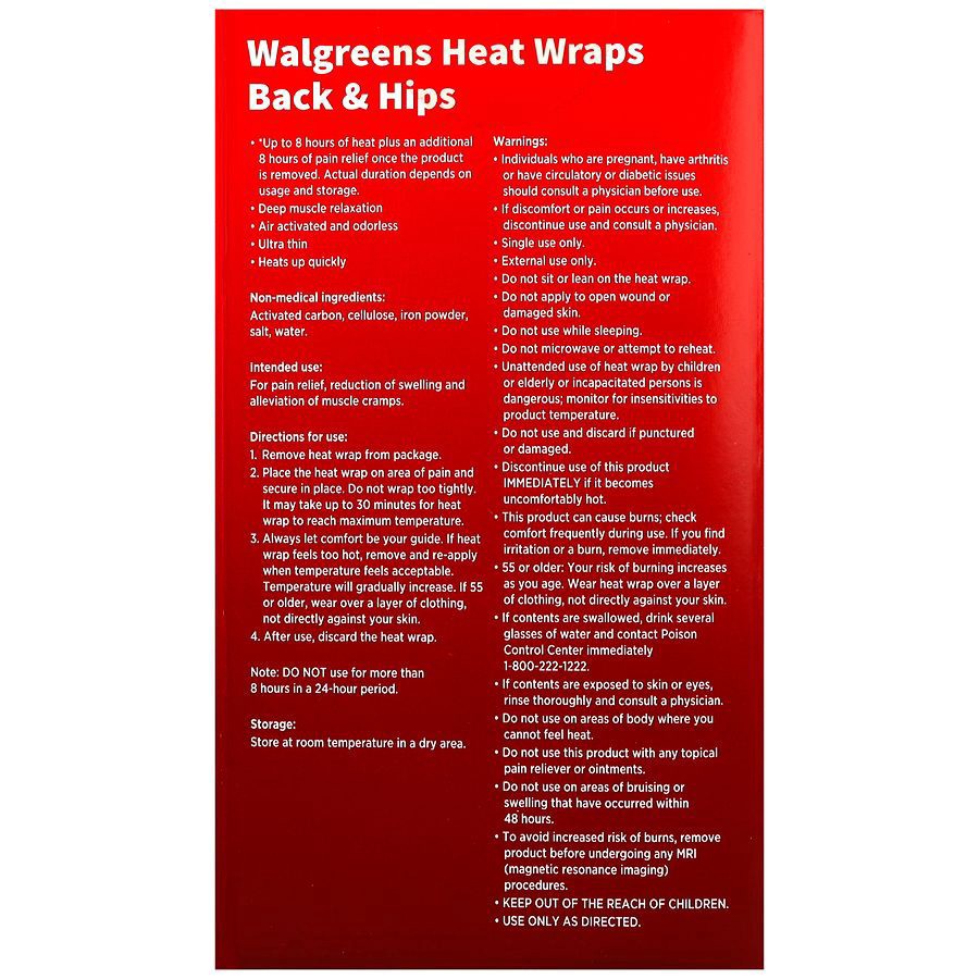 slide 2 of 5, Walgreens Heat Wraps Back & Hips L/XL, 3 ct
