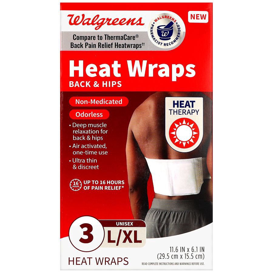 slide 1 of 5, Walgreens Heat Wraps Back & Hips L/XL, 3 ct