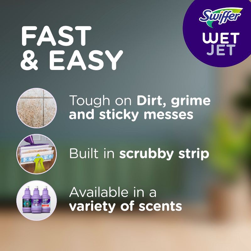 slide 2 of 10, Swiffer WetJet Floor Mop Starter Kit (1 Spray Mop, 5 Mopping Pads, 1 Floor Cleaner Liquid Solution), 1 ct