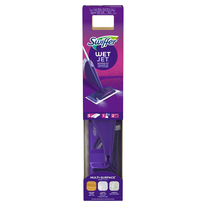 slide 2 of 11, Swiffer WetJet Floor Mop Starter Kit (1 Spray Mop, 5 Mopping Pads, 1 Floor Cleaner Liquid Solution), 1 ct