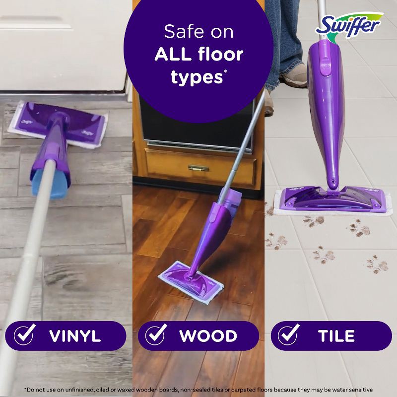 slide 5 of 10, Swiffer WetJet Floor Mop Starter Kit (1 Spray Mop, 5 Mopping Pads, 1 Floor Cleaner Liquid Solution), 1 ct