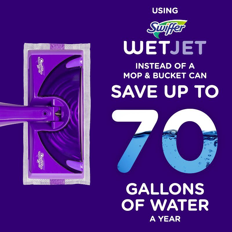 slide 7 of 10, Swiffer WetJet Floor Mop Starter Kit (1 Spray Mop, 5 Mopping Pads, 1 Floor Cleaner Liquid Solution), 1 ct