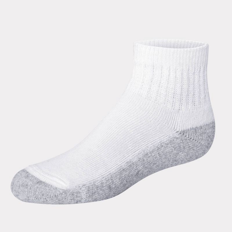 slide 4 of 6, Hanes Boys' 12pk Cushioned Ankle Athletic Socks - White M, 12 ct
